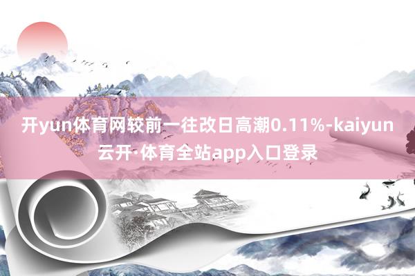 开yun体育网较前一往改日高潮0.11%-kaiyun云开·体育全站app入口登录