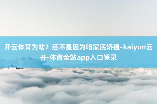 开云体育为啥？还不是因为咱家底矫捷-kaiyun云开·体育全站app入口登录